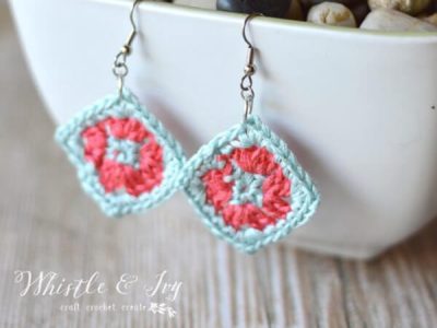 Crochet Granny Square Earrings