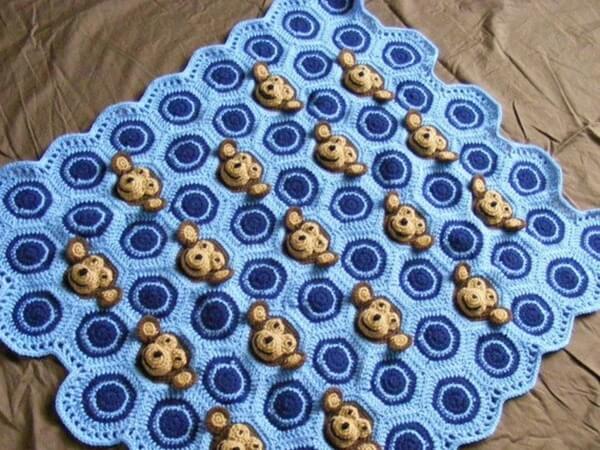 Navy Blue Monkey Blanket