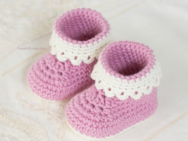 Pink Lady Baby Booties