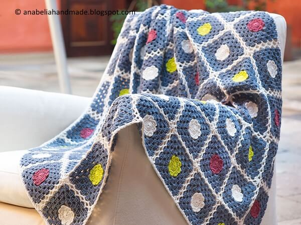Nordic inspiration crochet sofa blanket