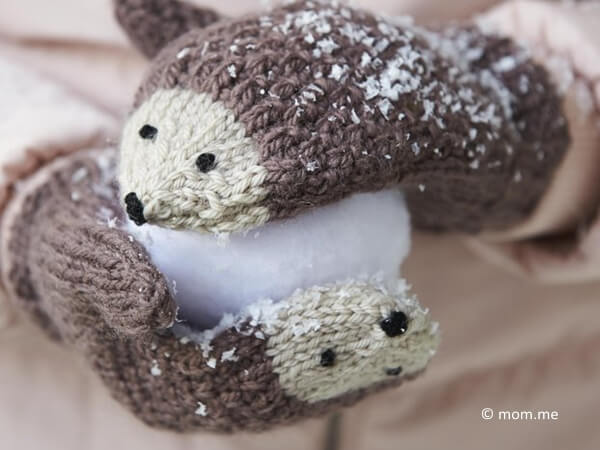 DIY Knit Hedgehog Mittens