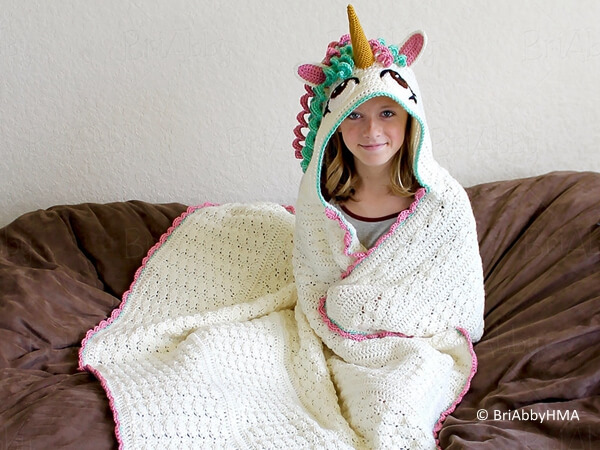 Crochet Hooded Unicorn Blanket Pattern