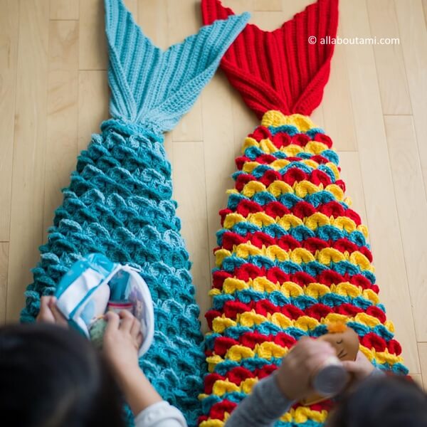 Crocodile Stitch Mermaid Tail Blanket