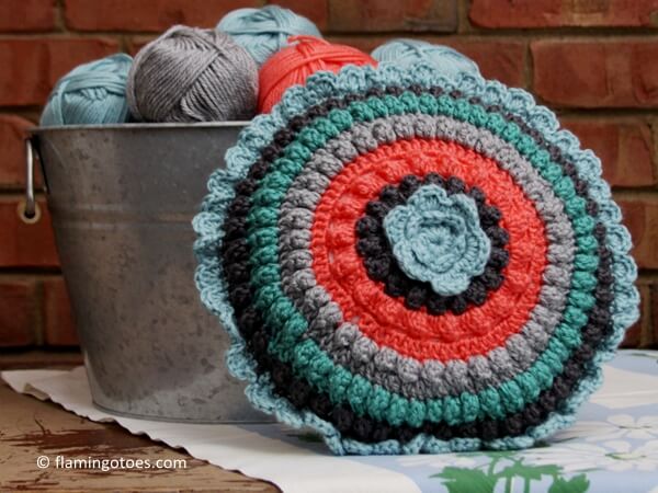 Retro Style Crochet Pillow