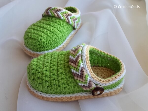 Crochet Tribal Baby Clogs