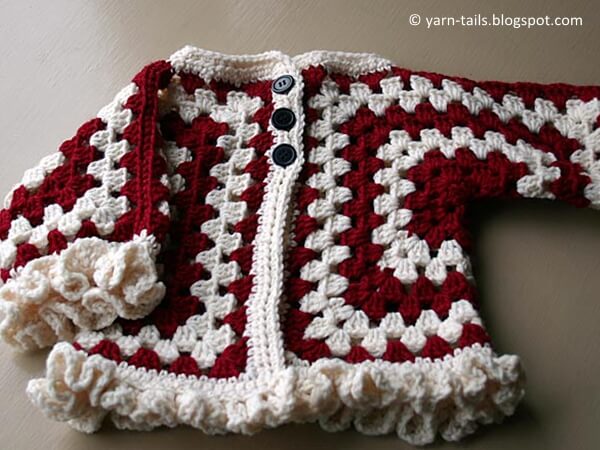 Hexagon Baby Jacket with Ruffles