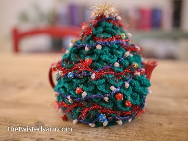 Christmas Crochet Teapot