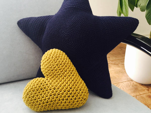 Heart and Star Pillow