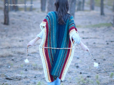 all the colors serape crocheted ruana