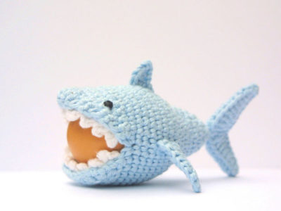 Crochet Shark Egg Cozy