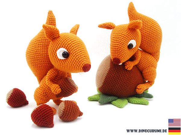 Squirrels crochet pattern amigurumi