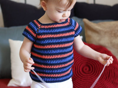 Crochet Striped Shirt