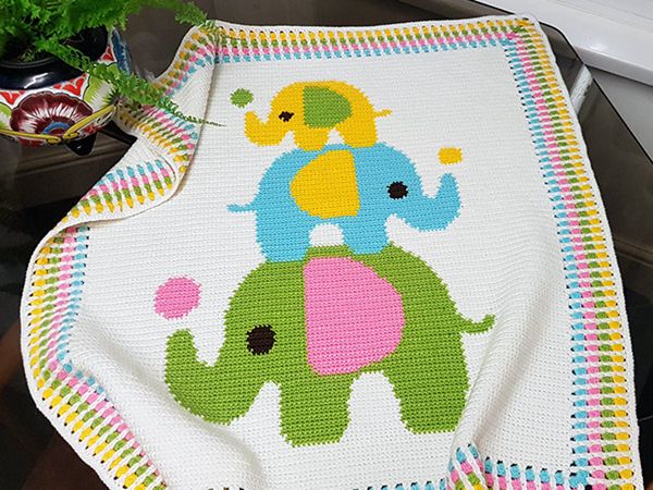 Crochet Elephant Blanket