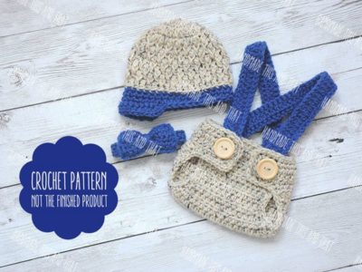 Newsboy hat and diaper cover set
