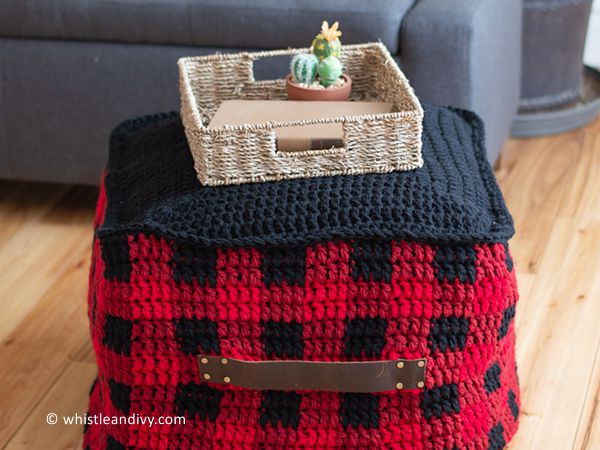 Plaid Floor Pouf
