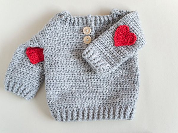 Baby Sweater With Red Heart