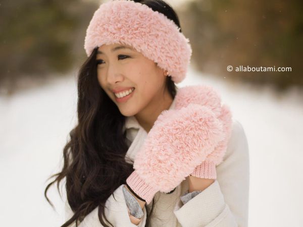Crochet Faux Fur Mittens