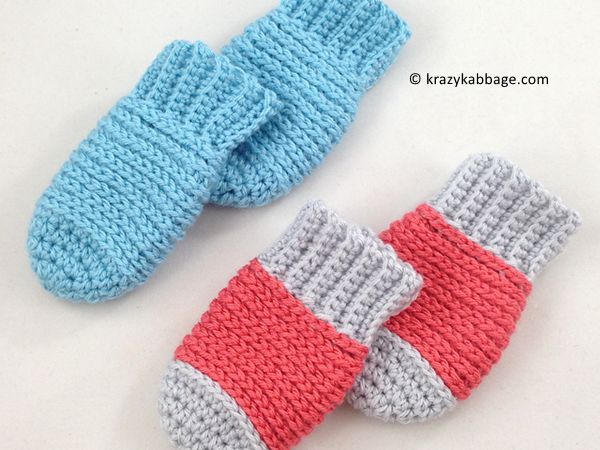 Ribbed Baby Mittens
