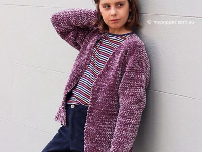Girl's Velvet Cardigan