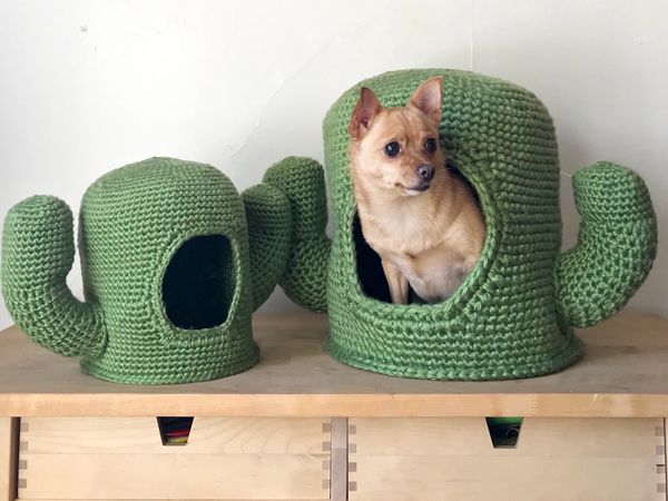 Mega Cactus Crochet Pet House