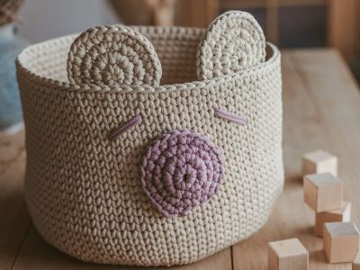 Crochet nursery basket