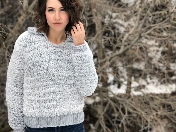 The Timber Pullover PDF DIGITAL DOWNLOAD Crochet Pattern, Women's cozy faux fur pullover crochet sweater pattern, Go For Faux yarn pattern