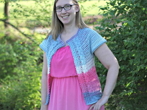 Filet Cabled Cardigan