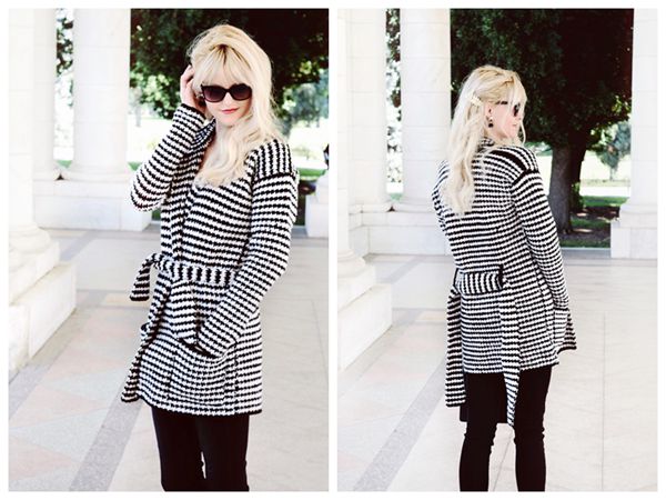 Crochet Houndstooth Coat