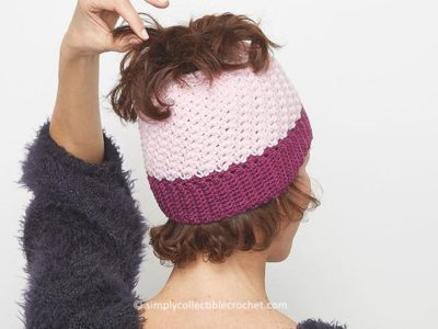 Crochet Messy Bun Hat free pattern