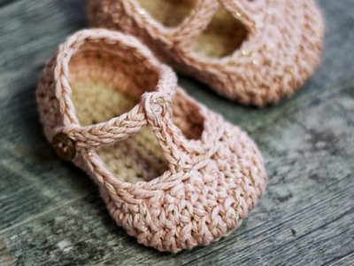 Crochet Tali T-strap Baby Booties free pattern