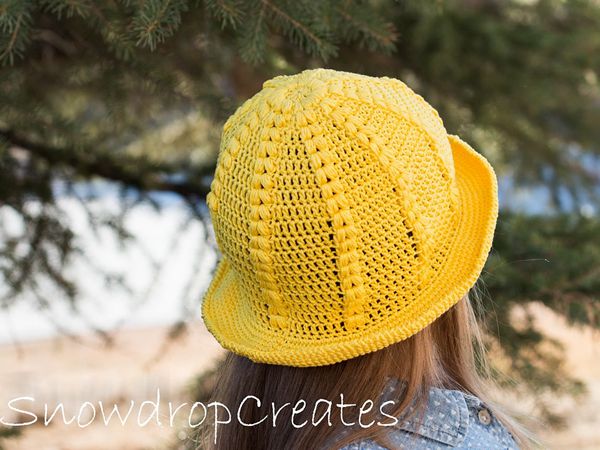crochet Daffodil Sunhat free pattern