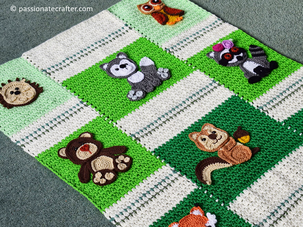 crochet Forest friend blanket free pattern