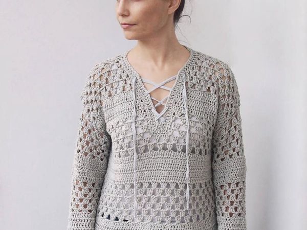 crochet Granny Stripes Sweater free pattern