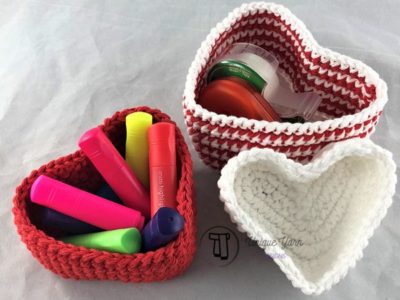 crochet Heart Shaped Nesting Baskets pattern