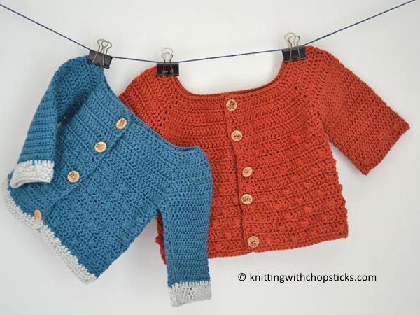 crochet Bubbly Baby Cardigan free pattern