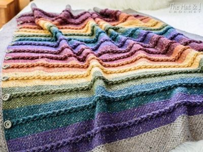 crochet Buttons Braids Blanket pattern