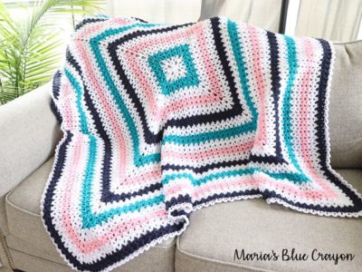crochet V-Stitch Granny Blanket free pattern