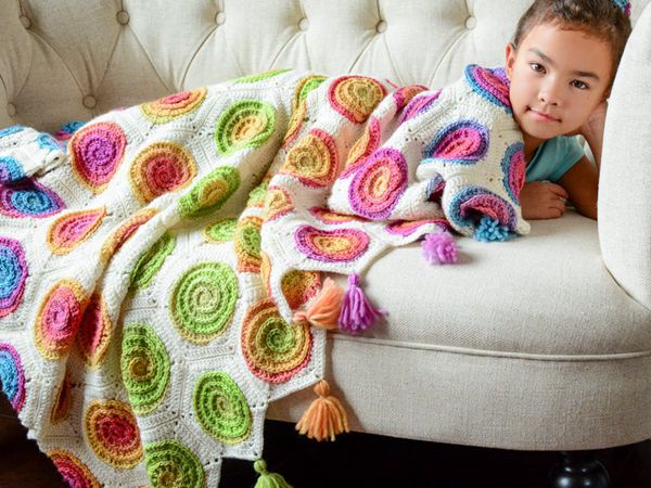 crochet pattern colorful boho throw blanket