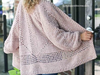 HEXAGON CROCHET CARDIGAN SWEATER