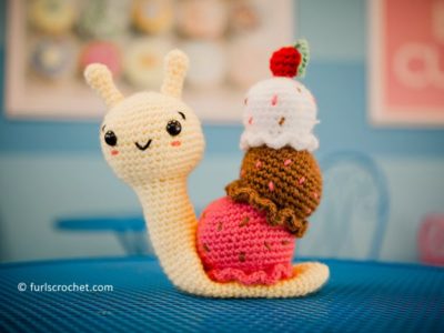 crochet Laci the Banana Split Snail free pattern