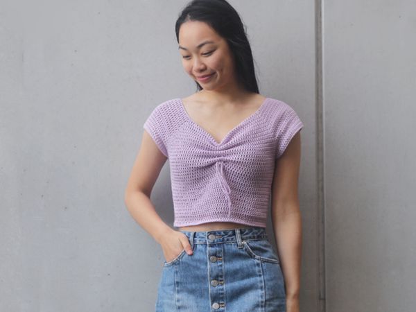 crochet Magnolia Sweetheart Top free pattern