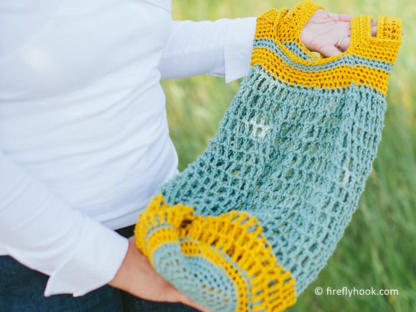 crochet Pocket Market Bag free pattern