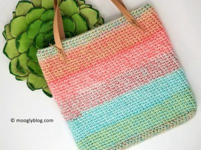 crochet Sherbet Stripes Tote free pattern