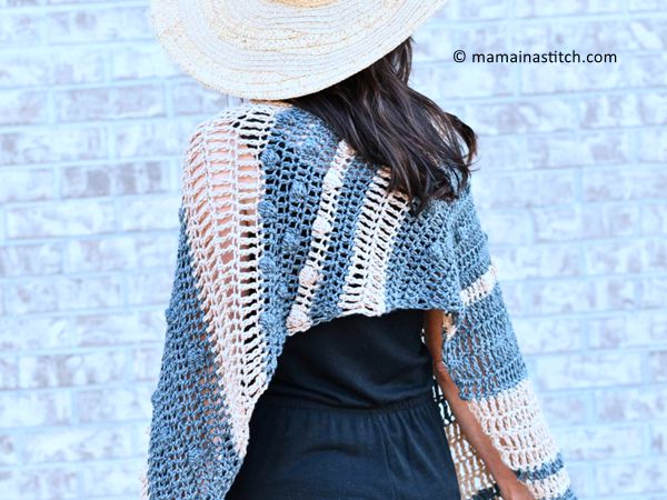crochet Santa Monica Bias Wrap free pattern