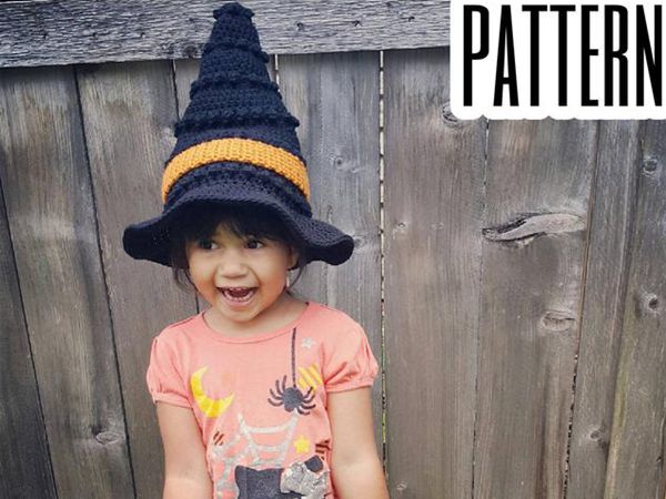 crochet Halloween Witch Hat free pattern