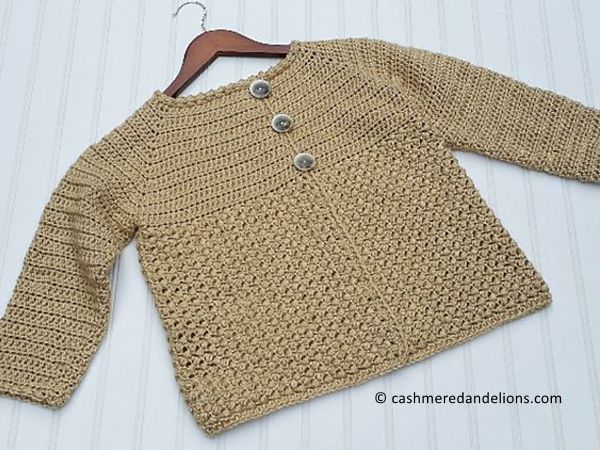 crochet Textured 3-Button Cardigan free pattern