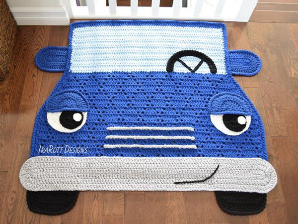 crochet The Hybrid Car Rug easy pattern