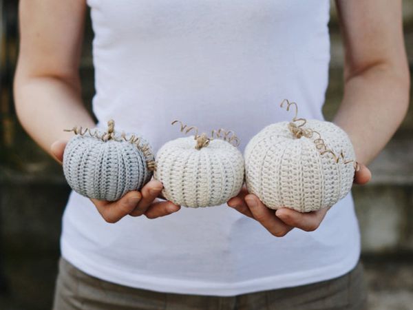 crochet Three Rustic Pumpkins easy pattern