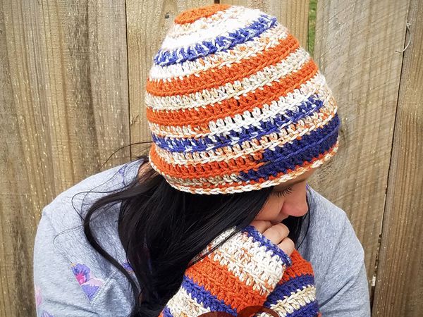 crochet Tracy Hat and Gloves free pattern