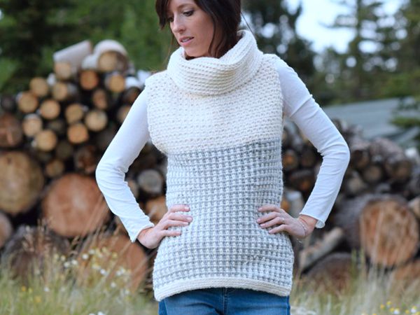 CROCHET Cowled Sweater Vest FREE PATTERN
